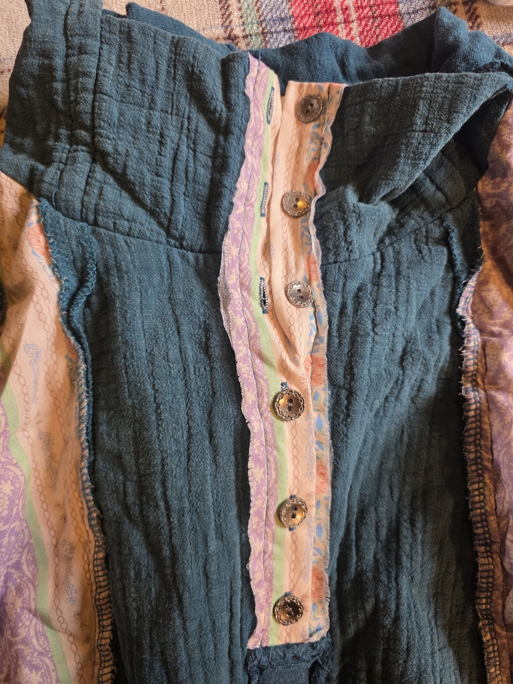 POL Teal and Pastel Multi-Panel Pullover - Picture 9 of 16